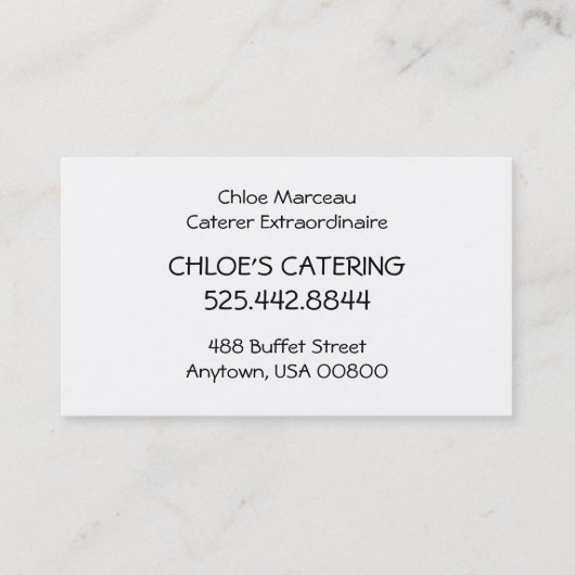 Retro Woman Food Catering Visitekaartje (Achterkant)