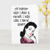 RETRO WOMAN FUNNY QUEEN BIRTHDAY CARDS KAART (Gele Bloem)