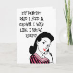 RETRO WOMAN FUNNY QUEEN BIRTHDAY CARDS KAART<br><div class="desc">FUNNY RETRO VROUW "QUEEN" BIRTHDAY KAART</div>