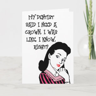 RETRO WOMAN FUNNY QUEEN BIRTHDAY CARDS KAART