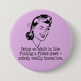 Retro Woman Funny Quote Button