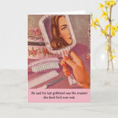 Retro Woman - Gek Vriendin, Kaart (Gele Bloem)