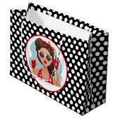 Retro Woman Gift Bag Groot Cadeauzakje (Voorkant Gekanteld)