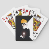Retro Woman Holding Camera Pop Art. Pokerkaarten (Achterkant)
