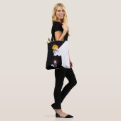 Retro Woman Holding Camera Pop Art. Tote Bag (Op model)