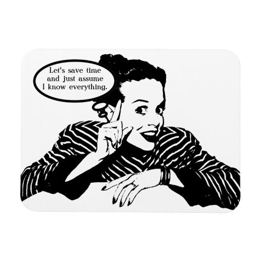 Retro Woman Humor Magneet (Horizontaal)