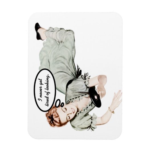 Retro Woman Humor Magneet (Verticaal)