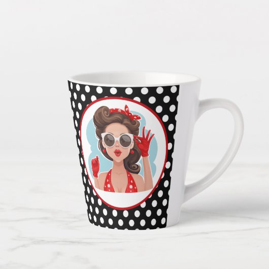 Retro Woman Latte Mok (Rechts)