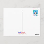 Retro Woman met bloemen en zonneschijn Briefkaart (Achterkant)