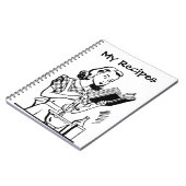 Retro Woman met Cookbook Notitieboek (Linkerzijde)