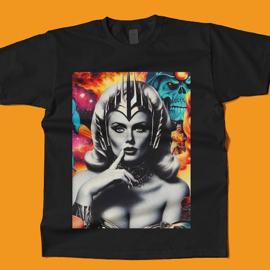 Retro Woman Sci-Fi Collage T-shirt