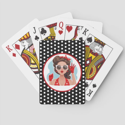 Retro Woman-speelkaarten Pokerkaarten (Achterkant)