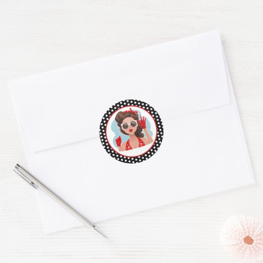 Retro Woman Sticker (Envelop)