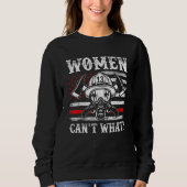 Retro Women Can't What Firefighter Thin Red Americ Trui (Voorkant)
