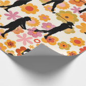 retro women golfers silhouette  cadeaupapier (Hoek)