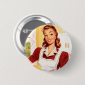  Retro Women Kitsch 50s Keukenmagisch Ronde Button 5,7 Cm (Voorkant /achterkant)
