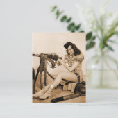  Retro Women Machine Gunner Girl Briefkaart (Staand voorkant)