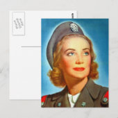  Retro Women Militaire Amerikaanse Nurse Corp Briefkaart (Voorkant / Achterkant)