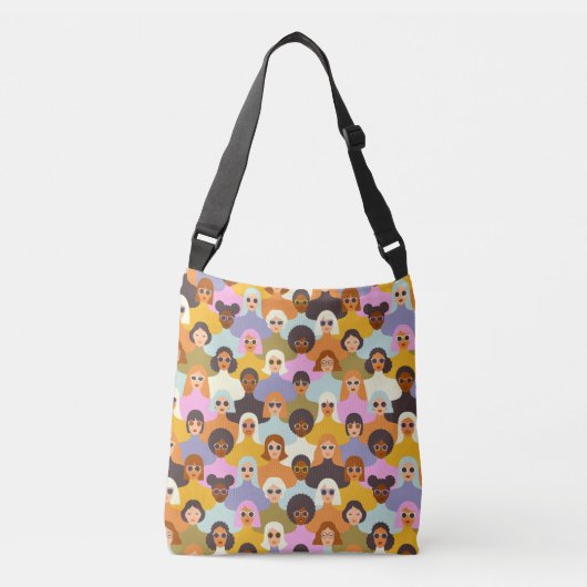 Retro Women of the World Pattern Crossbody Tas (Voorkant)