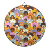 Retro Women of the World Pattern Dartbord (Voorkant)