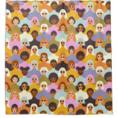 Retro Women of the World Pattern Douchegordijn (Voorkant)
