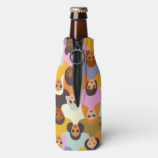 Retro Women of the World Pattern Flesjeskoeler (Fles Achterkant)