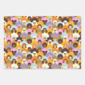 Retro Women of the World Pattern Inpakpapier Vel (Voorkant 2)