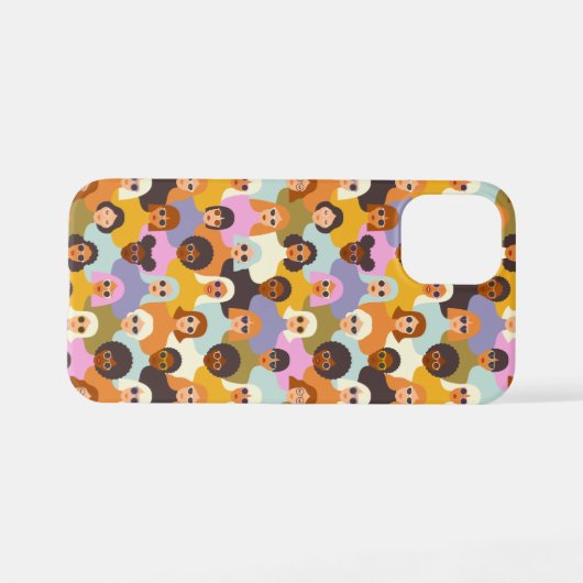 Retro Women of the World Pattern iPhone Hoesje (Achterkant horizontaal)