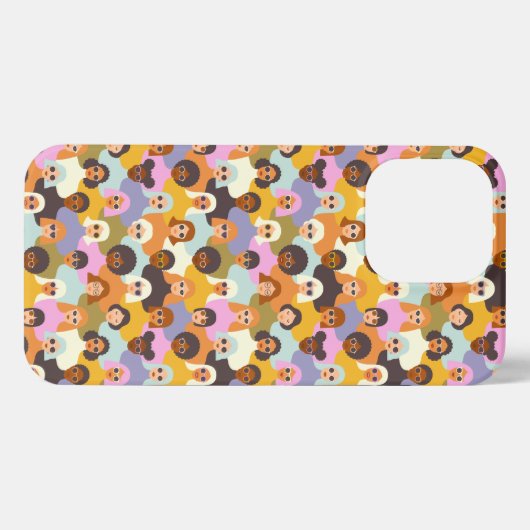 Retro Women of the World Pattern iPhone Hoesje (Achterkant horizontaal)