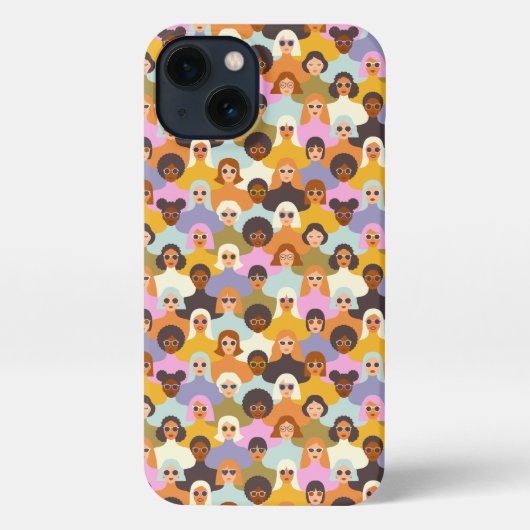 Retro Women of the World Pattern iPhone Hoesje (Achterkant)