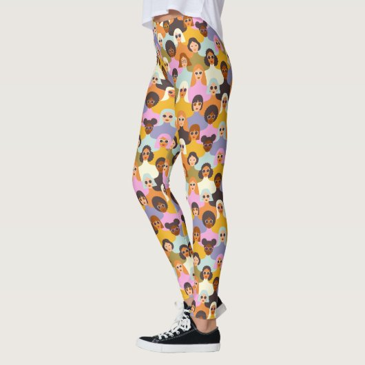 Retro Women of the World Pattern Leggings (Links)