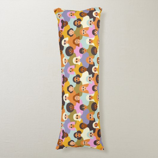 Retro Women of the World Pattern Lichaamskussen (Voorkant Verticaal)