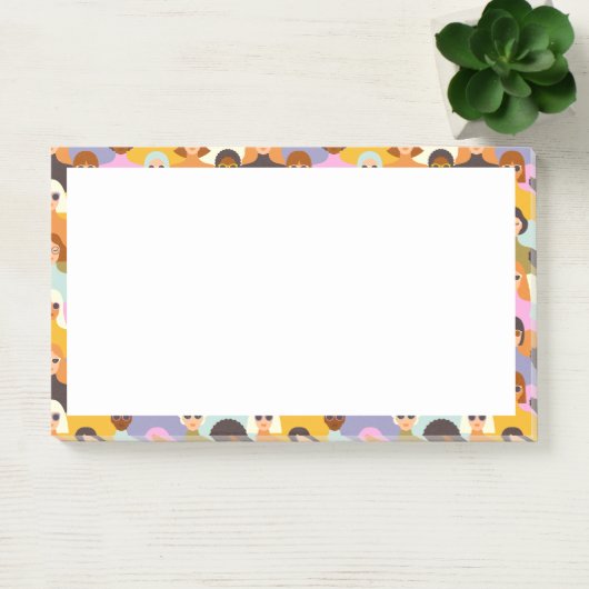 Retro Women of the World Pattern Post-it® Notes (Kantoor)