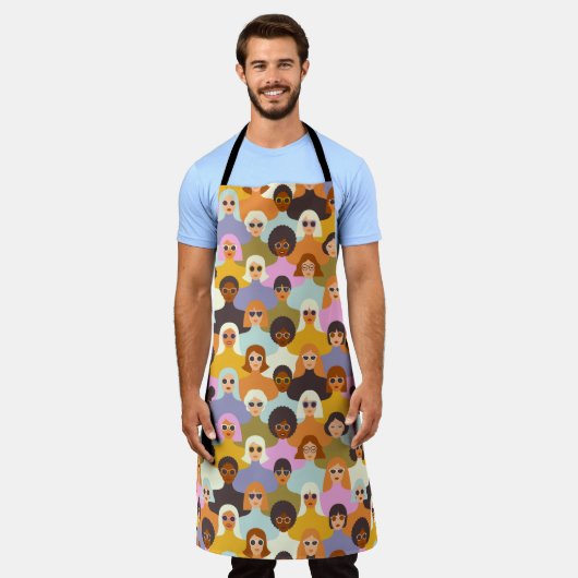 Retro Women of the World Pattern Schort (Gedragen)