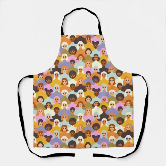 Retro Women of the World Pattern Schort (Voorkant)