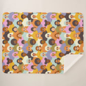 Retro Women of the World Pattern Sherpa Deken (Voorkant (horizontaal))