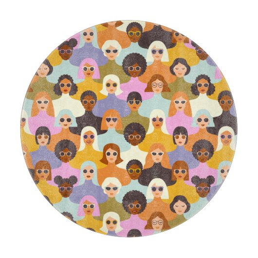 Retro Women of the World Pattern Snijplank (Voorkant)