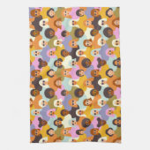 Retro Women of the World Pattern Theedoek (Verticaal)