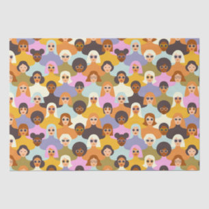 Retro Women of the World Pattern Tissuepapier