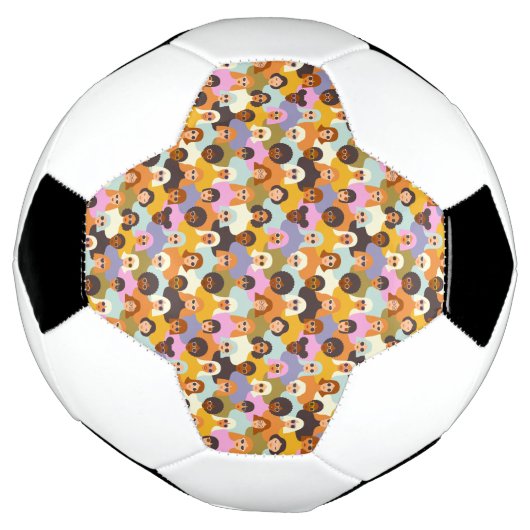 Retro Women of the World Pattern Voetbal (Gedraaid)