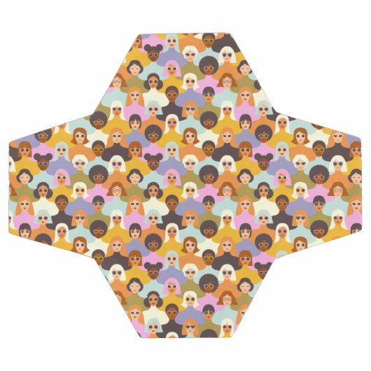 Retro Women of the World Pattern Voetbal (Enkel)