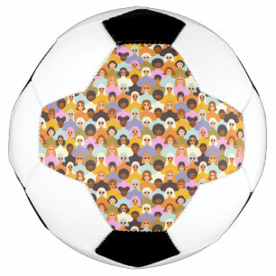 Retro Women of the World Pattern Voetbal