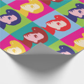 Retro Women Pop Art Cadeaupapier (Hoek)