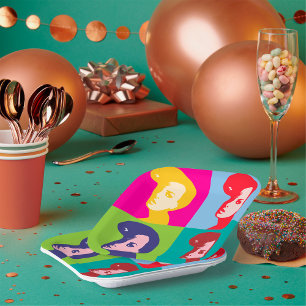 Retro Women Pop Art Papieren Bordje
