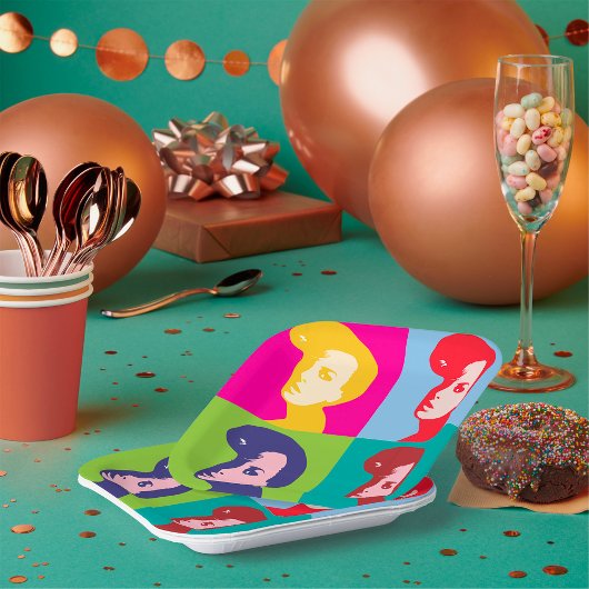 Retro Women Pop Art Papieren Bordje