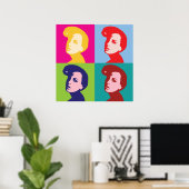 Retro Women Pop Art Poster (Thuiskantoor)
