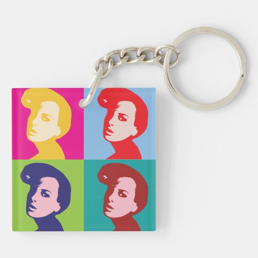 Retro Women Pop Art Sleutelhanger (Achterkant)