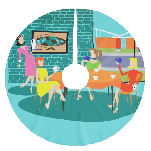 Retro Women's Card Game kerstboomrok Kerstboom Rok (Voorkant)