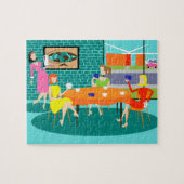 Retro Women's Card Game Puzzle Legpuzzel (Horizontaal)