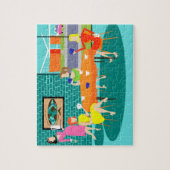 Retro Women's Card Game Puzzle Legpuzzel (Verticaal)